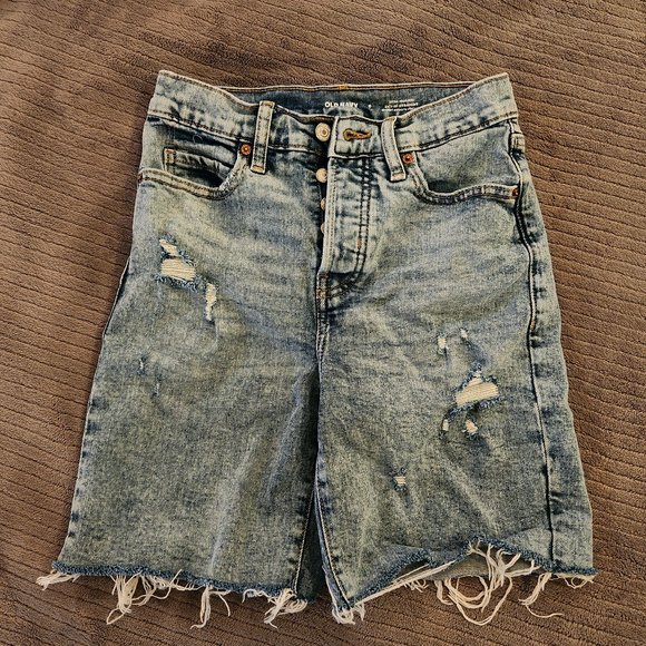 Old Navy Pants - Distressed Cutoff Extra High Rise Button Closure Jean Shorts
